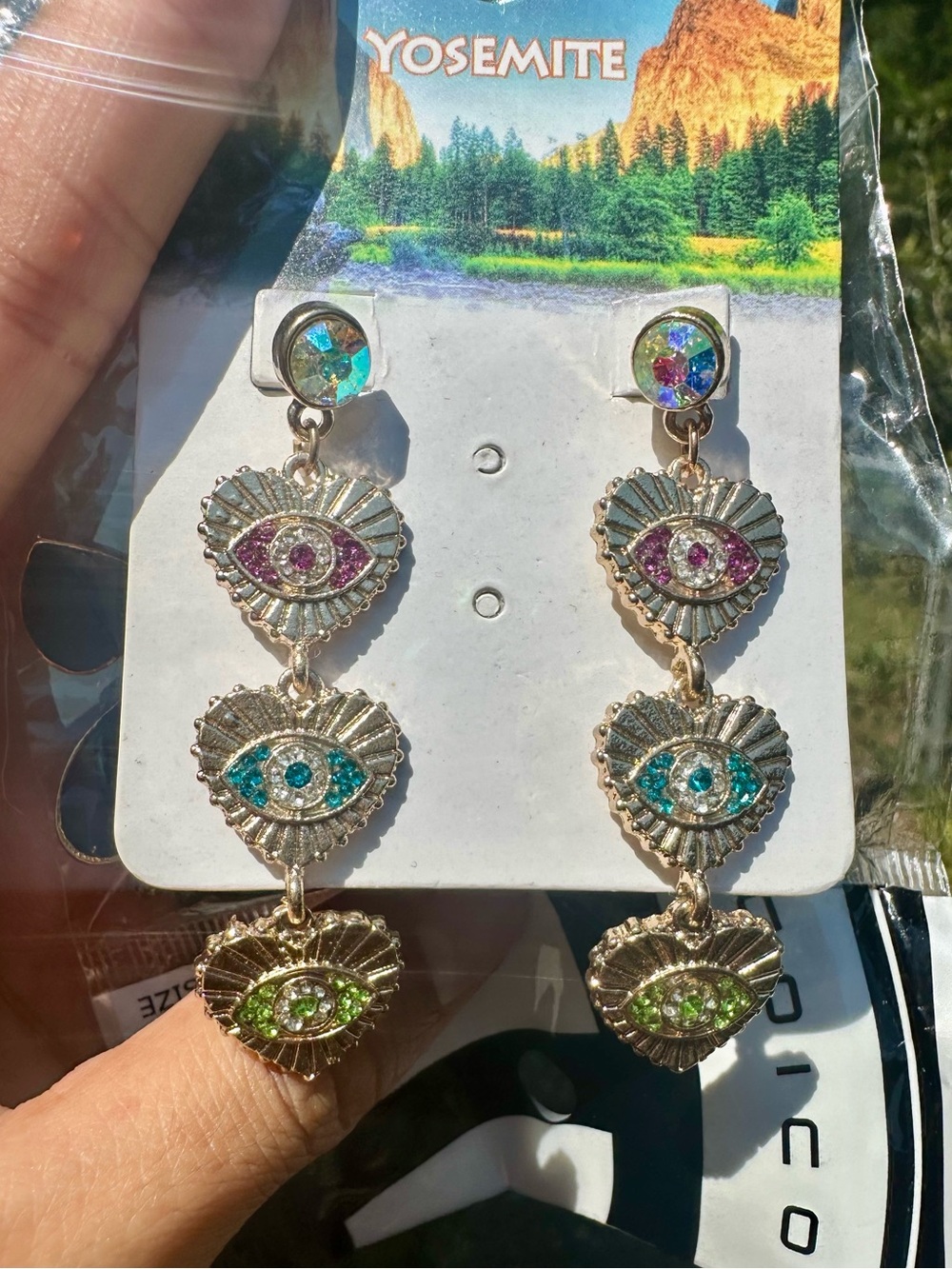 Multicolor Evil Eye Heart Drop Earrings - Women Jewelry